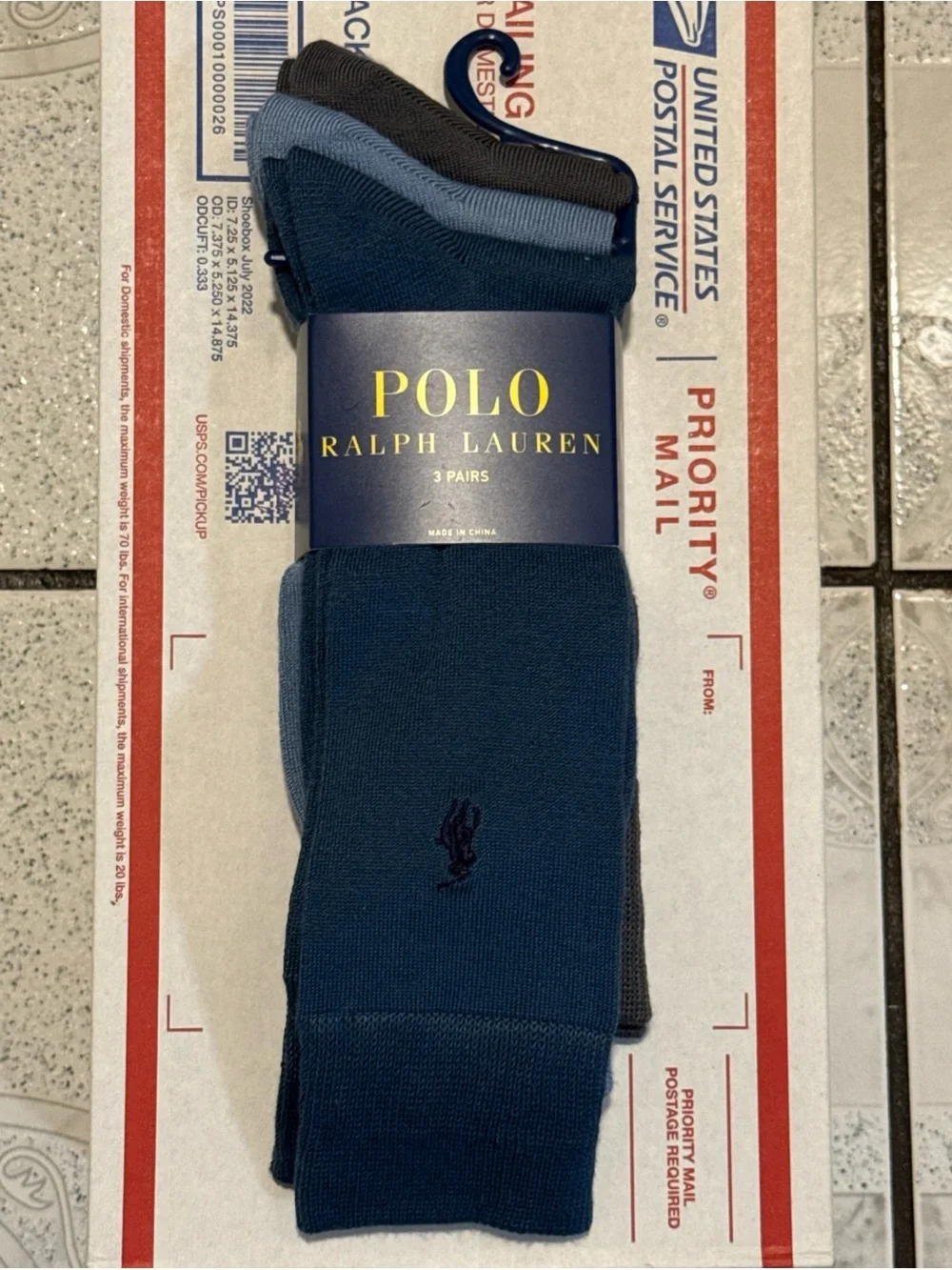New Polo Ralph Lauren 3 Pairs Dress Socks (Blue, Light Blue, Grey) Mens Sz 10-13